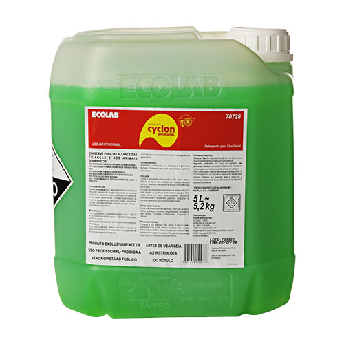 CyclonAmoniacal - 5 litros - Multiuso - Detergente para uso geral com alto poder de remoção de gordura