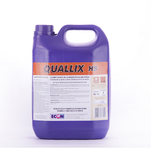 Quallix HS - Desinfetante (hipoclorito de sódio) para cozinhas industriais e indústrias alimentícias
